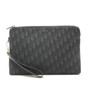 Christian Dior Clutch Bag Oblique Canvas Navy Blue